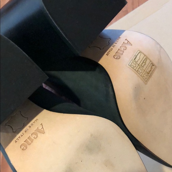 NEW Acne Terra Ankle Wrap Suede Pump Green 6 - Picture 8 of 8